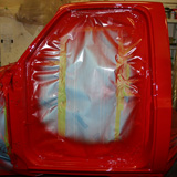 1979 GMC cab being painted